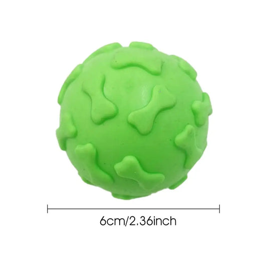 Dog Toys for Aggressive Chewers Bone Patterns Squeaky Chewing Ball Toys Cute Enrichment Toy for Biting Food-Grade Puppy Toys