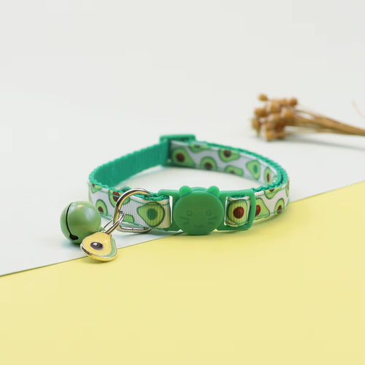 Pet Adjustable Webbing Fruit Cat Collar Breakaway Cute Neck Collar with Bell for Small Dogs Puppy Kitten Stuff Things Products